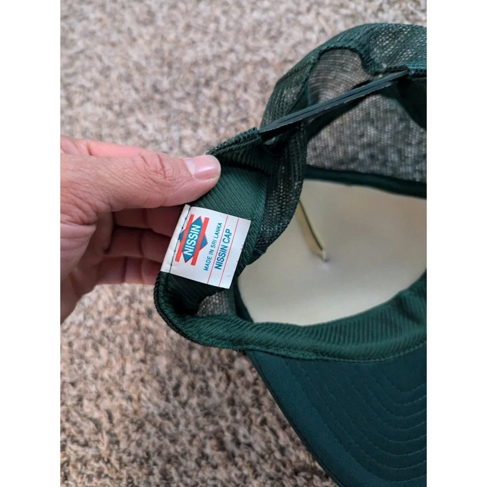 Vtg Trenton Tire‎ Center Mesh Back Trucker Hat Green Nissin Cap Missouri